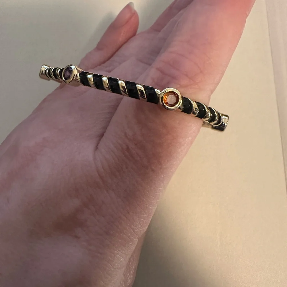 Elegant Silver and Black Women's Bracelet